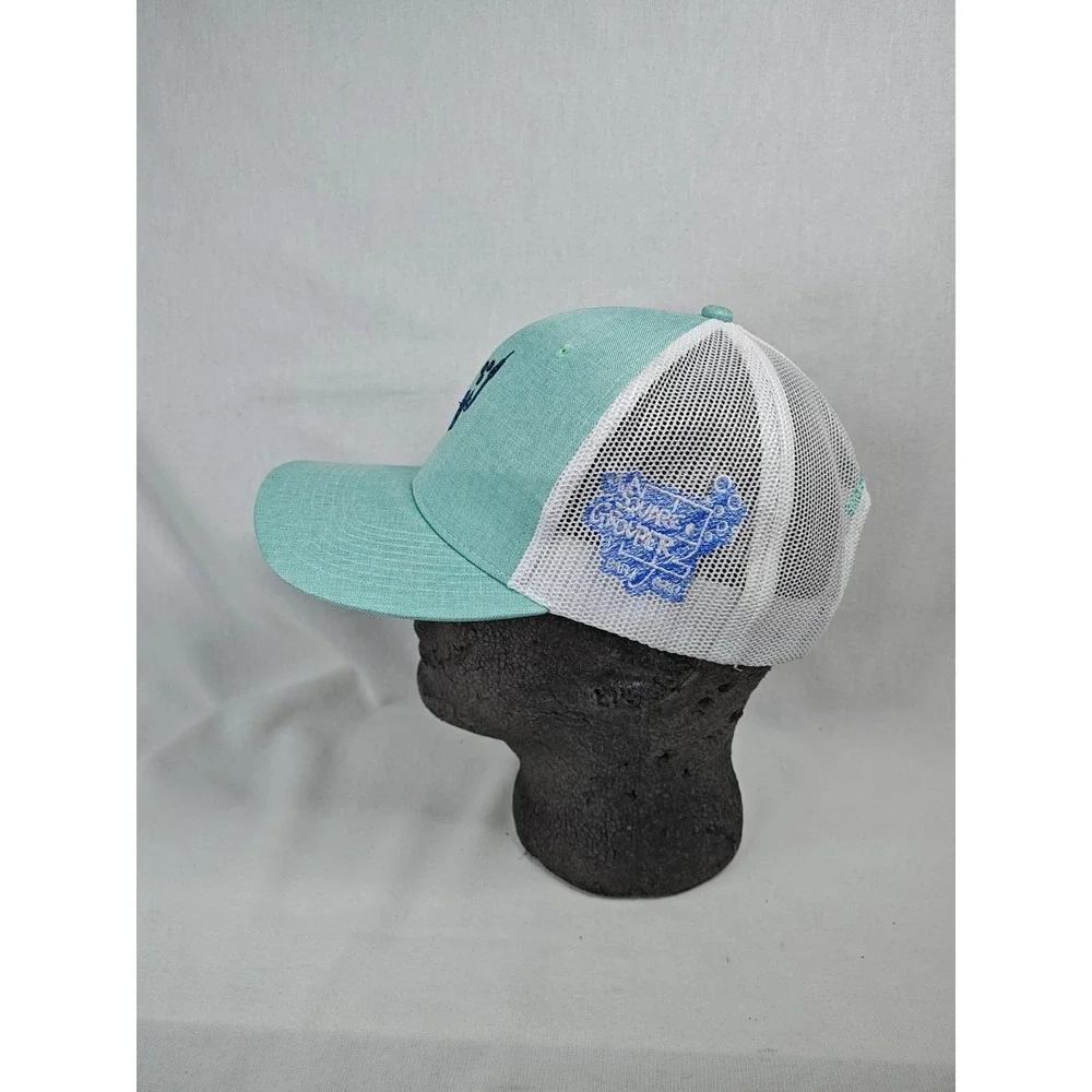 Nautical Fish Cap Hat Turquoise‎ Blue White Snapback Adjustable Men's Casual